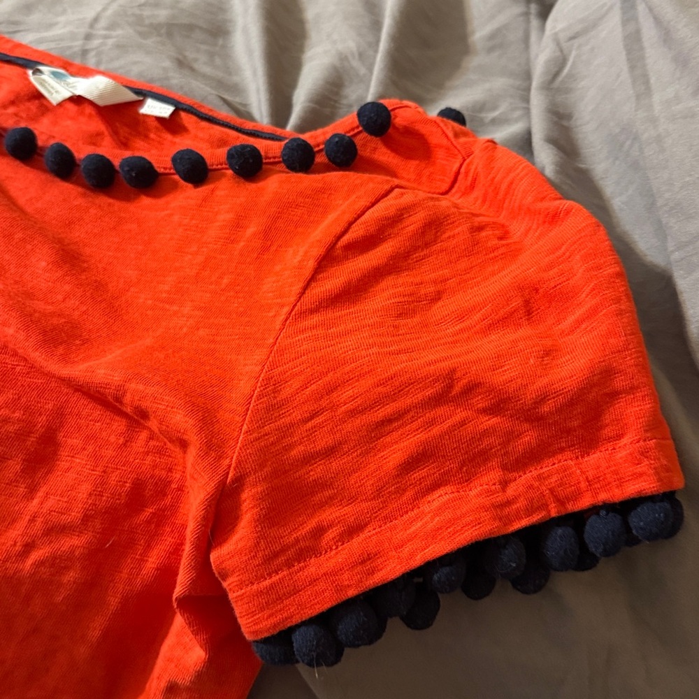 Boden Red Bridget Dress with Blue Poms 6 - Picture 7 of 7